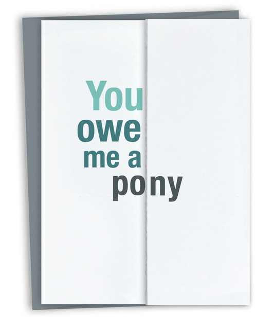 You Owe Me a Pony Card
