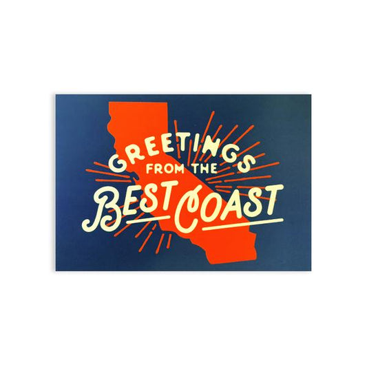 By Poppy & Quail. Best Coast postcard with a matte-finish. Please note that due to everyone’s monitor displaying differently, the colors you see may vary. Measures 4x6 inches. FOLD Gallery Dtla.