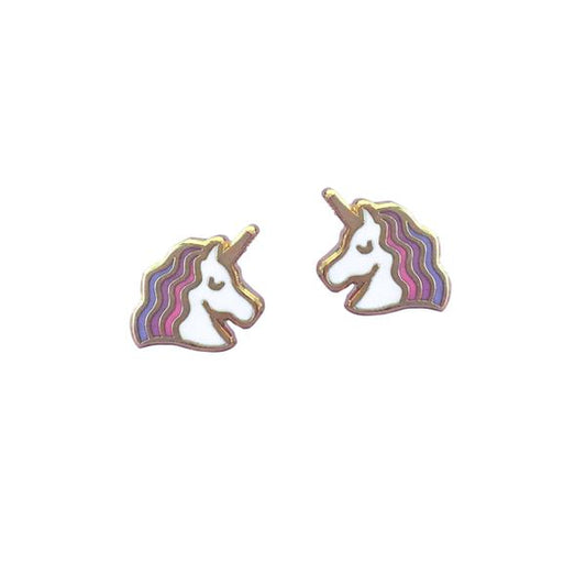 By Rather Keen. Unicorn Stud Earrings. 22k gold plated earrings. Nickel-Free! Measures 11 mm wide. Also available in store at FOLD Gallery DTLA.