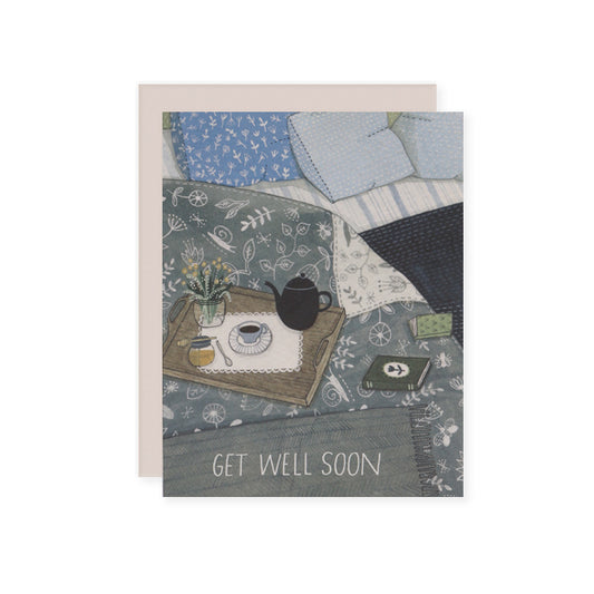 by Red Cap Cards. In Bed Get Well Card details: 100lb heavyweight card stock. Offset printed. 4.25 x 5.5 inches. Please note that due to everyone’s monitor displaying differently, the colors you see may vary.