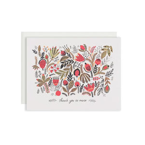 By Red Cap Cards. Folk Flowers Card. 100lb Heavyweight Cardstock. Offset Printed. Illustrated by Dinara Mirtalipova. Please note that due to everyone’s monitor displaying differently, the colors you see may vary. Measures 4.25 x 5.5 inches.