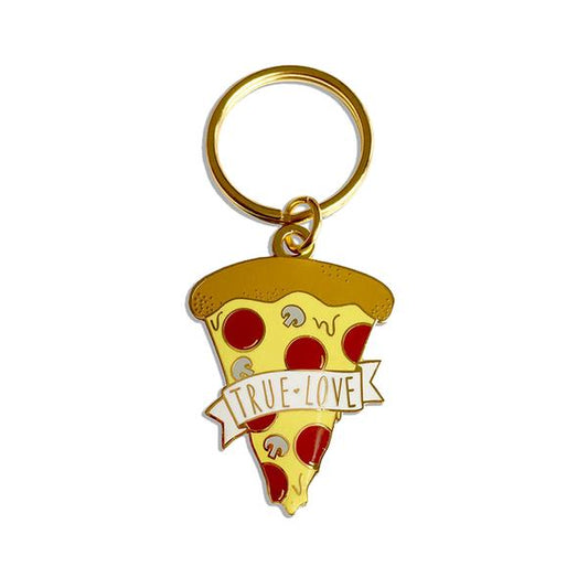 By Sleepy Mountain. True Love Pizza Keychain. Pizza measures 1.5 inches tall. Also available in store at FOLD Gallery DTLA.
