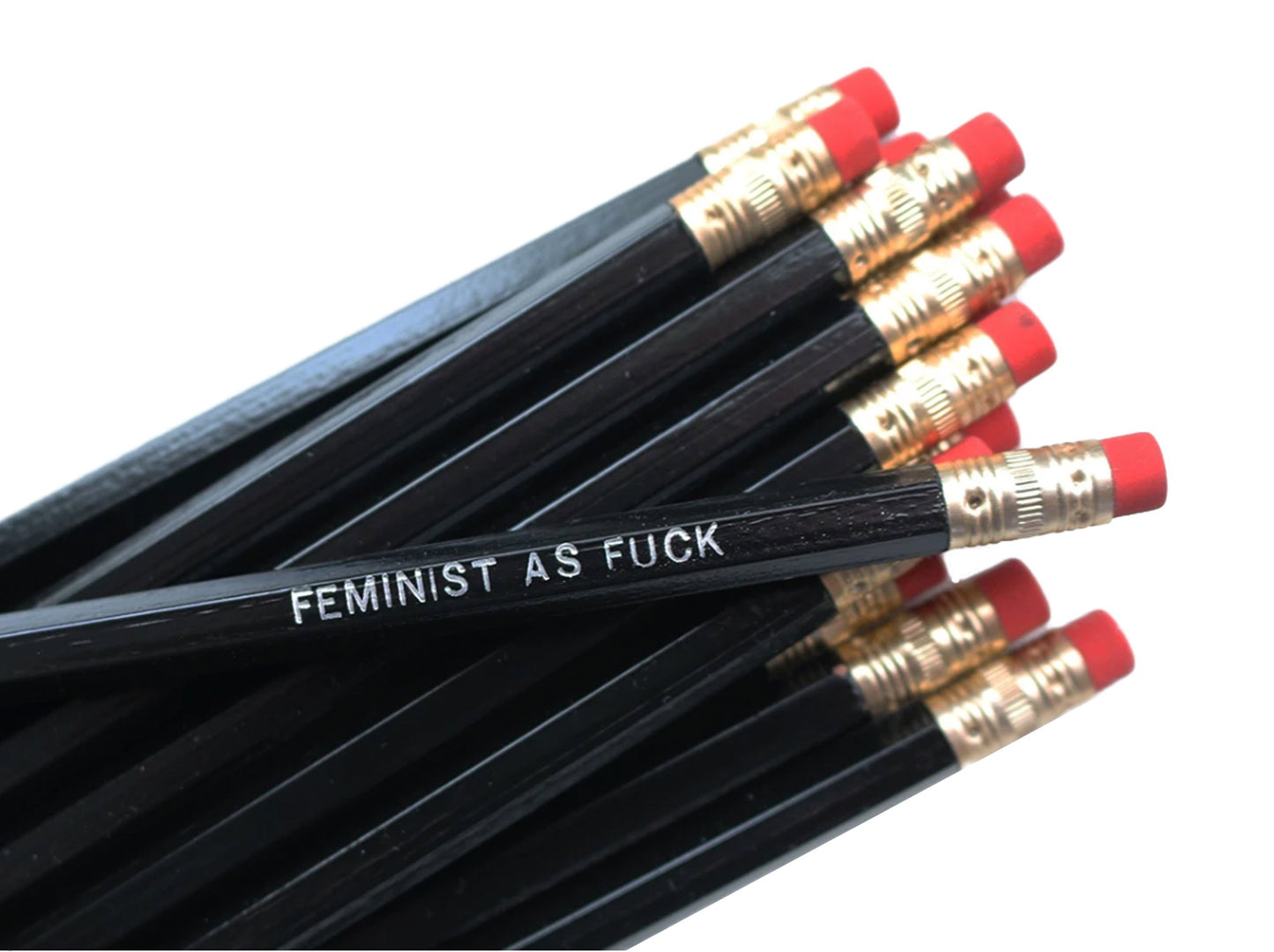 by Sweet Perversion. Listing for one Feminist As Fuck Pencil. Wood pencil with #2 lead, certified non-toxic, latex-free synthetic eraser and unsharpened.