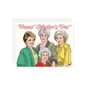 By The Found. Golden Girls Mother's Day Card details: A2 folded card, 5.5" x 4.25" folded. Euroflap ecru envelope. Locally printed on recycled paper from an FSC-certified mill with soy-based inks. Message: You are golden. Please note that due to everyone’s monitor displaying differently, the colors you see may vary.