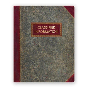 By The Mincing Mockingbird & The Frantic Meerkat. This Classified Information Journal will make you the envy of the coffee shop with its faux vintage cover and eye-catching gold lettering. Perfect for writing, drawing or visual thinking of all types. Also available in store at FOLD Gallery in DTLA.