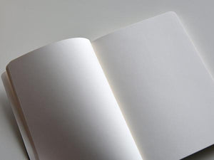 By The Mincing Mockingbird & The Frantic Meerkat. Schemes Journal. 80 blank pages of 120 gsm creamy off-white paper that takes ink beautifully. Binding lies flat when open. Measures 3.75 inch wide x 5.375 inch tall — perfect size for a pocket. Also available in store at FOLD Gallery DTLA.