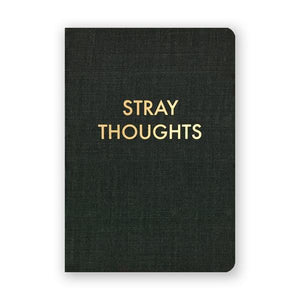 By The Mincing Mockingbird & The Frantic Meerkat. Stray Thoughts Journal. 80 blank pages of 120 gsm creamy off-white paper that takes ink beautifully. Binding lies flat when open. Measures 3.75 inch wide x 5.375 inch tall — perfect size for a pocket. Also available in store at FOLD Gallery DTLA.