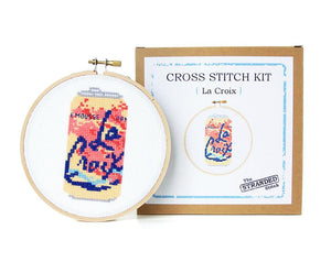 By The Stranded Stitch. Stitch up this refreshing can of Pamplemousse La Croix! The trendiest sparkling water turned into the cross stitch project. Kit Includes: Basic cross stitching instructions. Counted cross stitch pattern. DMC embroidery floss and color chart. 14 count aida cloth. 5 inch Embroidery hoop. Needle. FOLD Gallery Dtla.