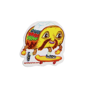Skateboarding Taco Sticker