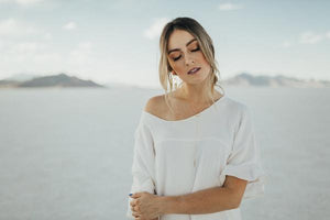 By TUMBLE. Gold Filled Hexagon Lariat Necklace: This is a 16-inch lariat necklace with a 6 inch drop. All together to form a very graphic and minimalist design. Made with gold-filled chain. Also available in store at FOLD Gallery DTLA.