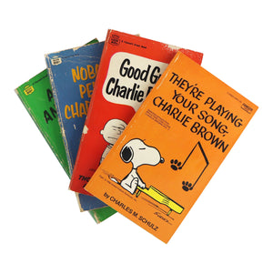 Various Vintage Peanuts Paperback Comic Collections  Listing is for one book.  Miscellaneous collections of Peanuts comic stories. Various titles.  Measures 7 x 4.25 inches  Condition varies from pristine to slightly battered covers.