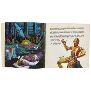 Vintage 1983 Star Wars - Planet of the Hoojibs Book and Record  This 24 page book with read along record features full-color illustrations, dramatic character dialogue, and authentic sound effects!  Measures 7.25 x 7.25 inches.