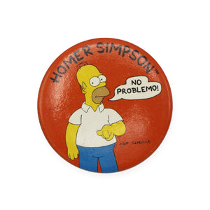 Vintage 1989 The Simpsons Pinback Button.  Add a little flair to your jacket, backpack or tote with this Vintage No Problemo Pinback Button!  Measures 2 inches.  Please note that due to everyone’s monitor displaying differently, the colors you see may vary.