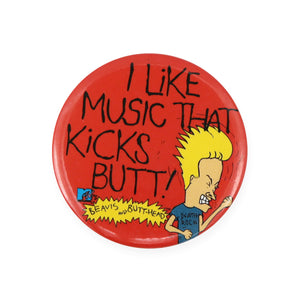 Vintage 1993 Beavis & Butthead Pinback Button by MTV.  Add a little flair to your jacket, backpack or tote with this Vintage Kicks Butt Pinback Button!  Measures 2 inches.  Please note that due to everyone’s monitor displaying differently, the colors you see may vary.