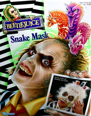 Vintage Beetlejuice Snake Mask in Original Packaging with the Original Seal
