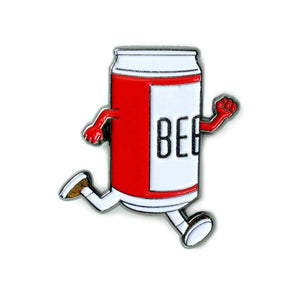 By Yesterdays. Beer Run Pin details: Soft enamel polished black metal plated lapel pin. Dual post black rubber backers. Measures 1.25" x 1". Please note that due to everyone’s monitor displaying differently, the colors you see may vary.