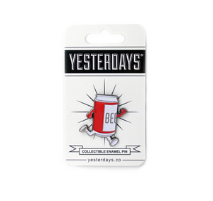 By Yesterdays. Beer Run Pin details: Soft enamel polished black metal plated lapel pin. Dual post black rubber backers. Measures 1.25" x 1". Please note that due to everyone’s monitor displaying differently, the colors you see may vary.