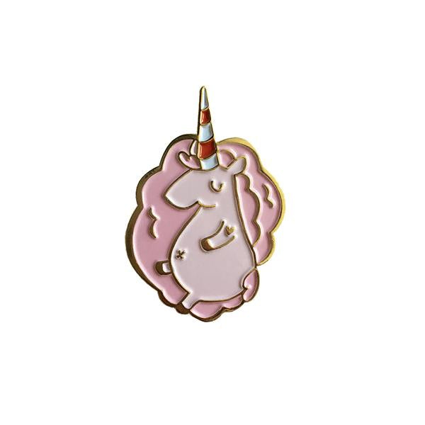 By Ilootpaperie. Soft enamel Chubby Cotton Candy Unicorn Pin with gold base. Ships as a single pin on card. Please note that due to everyone’s monitor displaying differently, the colors you see may vary. Measures 1 inch. Also available in store at FOLD Gallery in DTLA.
