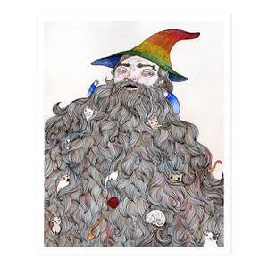 By kAt Philbin. The Cat Beard Print is a digital print of an original illustration by artist on 110# silk matte card stock. Please note that due to everyone’s monitor displaying differently, the colors you see may vary. Measures 8 x 10 inches with a small border around the image.